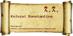 Kolozsi Konstantina névjegykártya